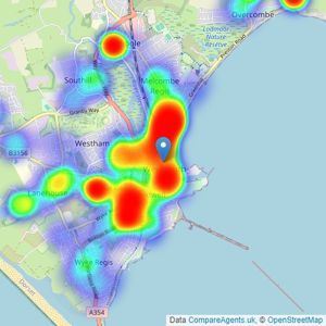 Connells - Weymouth listings heatmap