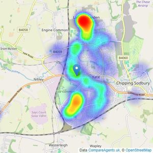 Connells - Yate listings heatmap