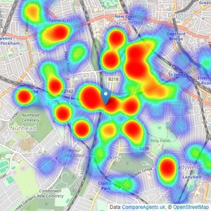 Conran Estates - Brockley listings heatmap