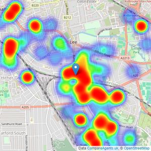 Conran Estates - Lee listings heatmap