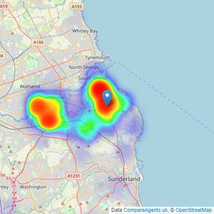 Conway Christie - South Tyneside listings heatmap