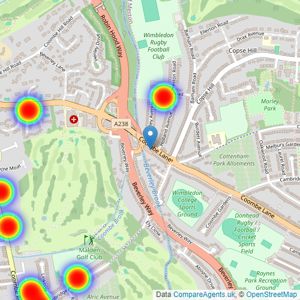 Coombe Residential - Wimbledon listings heatmap