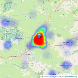 Cooper & Tanner - Glastonbury listings heatmap