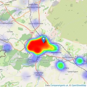 Cooper & Tanner - Warminster listings heatmap