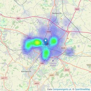 Coopers - Coventry listings heatmap