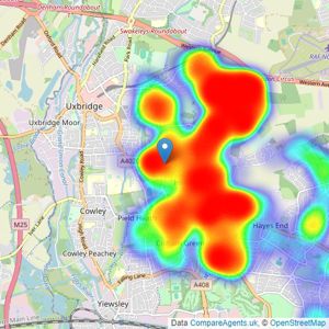 Coopers - Hillingdon listings heatmap