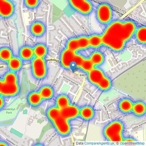 Coopers - Ickenham listings heatmap