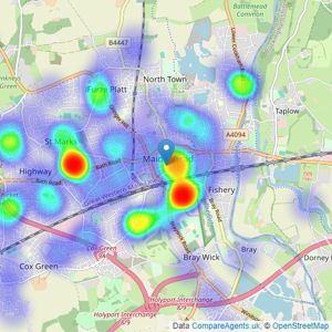 Coopers - Maidenhead listings heatmap