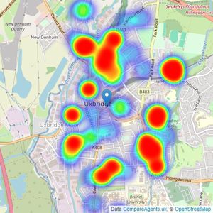 Coopers - Uxbridge - High Street listings heatmap