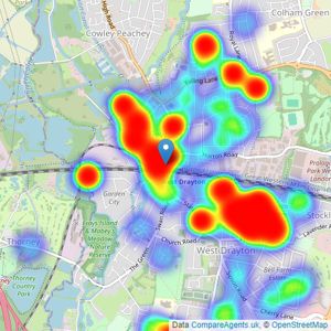 Coopers - West Drayton listings heatmap