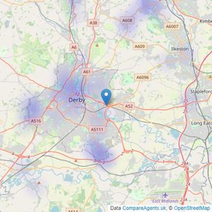 Cope & Co - Derby listings heatmap