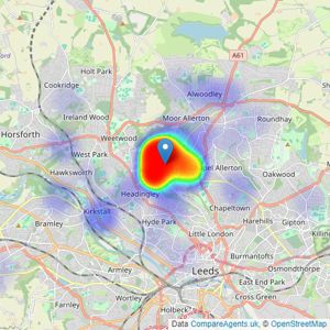 Cornerstone Estate Agents - Leeds listings heatmap