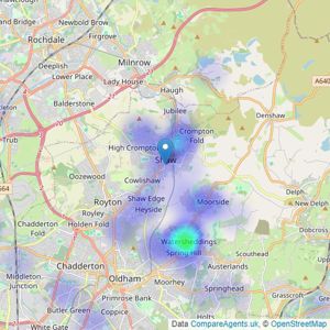 Cornerstone Estates & Lettings Limited - Shaw listings heatmap