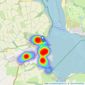 Cornwall Estates - Padstow listings heatmap