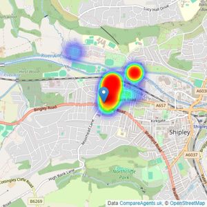 Cotson Reddish & Partner - SHIPLEY listings heatmap