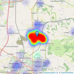 Cotswold Estate Agents - Cheltenham listings heatmap