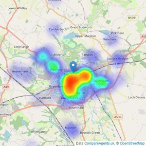 Coulby Conduct - Northwich listings heatmap