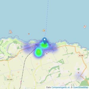 Coulters - North Berwick listings heatmap