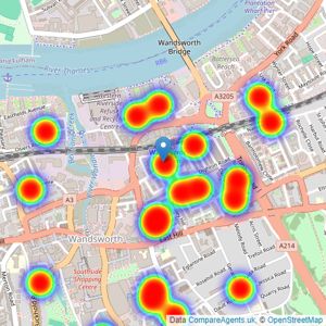 Cound - Wandsworth listings heatmap