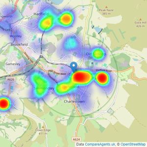 Country Holmes - Glossop listings heatmap