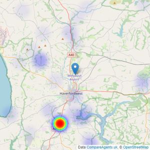 Country Living Group - Haverfordwest listings heatmap