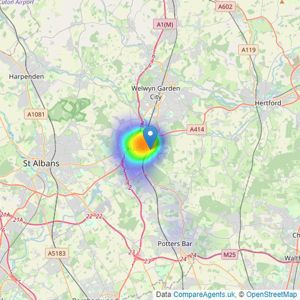 Country Properties - Hatfield listings heatmap