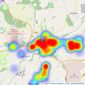 Country Properties - Shefford listings heatmap