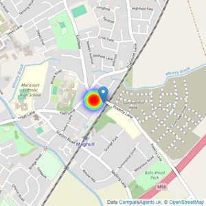 Countryside Homes Merseyside & Cheshire West listings heatmap