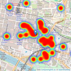 Countrywide - Glasgow City Living listings heatmap