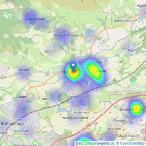 Countrywide - Kirkintilloch listings heatmap