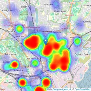 CPS Homes - Cardiff listings heatmap