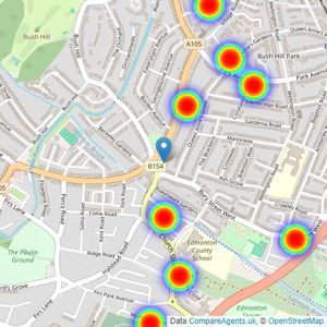 Craigs Estate Agents - Enfield listings heatmap