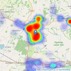 Crane & Co Estate Agents - Hailsham listings heatmap