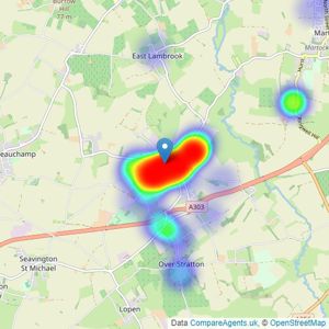 Crane Property Sales - South Petherton listings heatmap