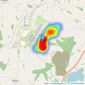 Cranes Estate Agents - Cranfield listings heatmap