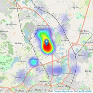 Creightons - Rothley listings heatmap