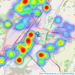 Crew Partnership - Burton-On-Trent listings heatmap