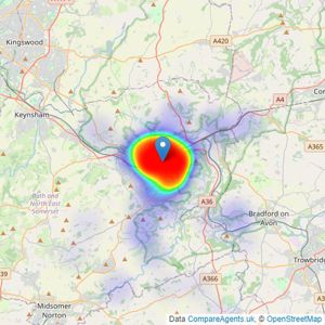 Crisp Cowley (Bath) Ltd - Bath listings heatmap