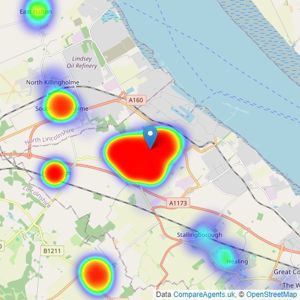 Crofts Estate Agents - Immingham listings heatmap