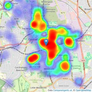 Cromwells Estate Agents - Wallington listings heatmap