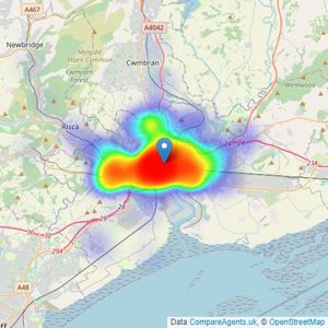 Crook & Blight - Newport listings heatmap