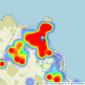 Cross Estates - St. Ives listings heatmap