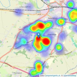 Crowhurst Gale Estate Agents - Rugby listings heatmap