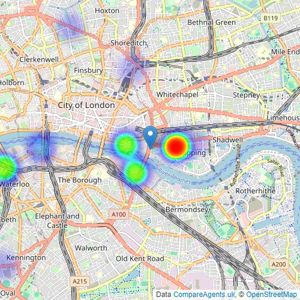 Crown Home Buying & Letting - London listings heatmap