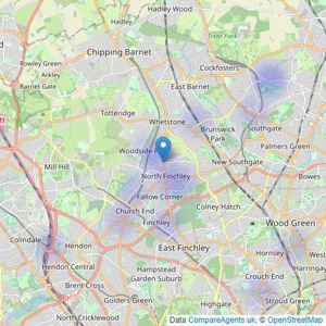 Crown House Estates - London listings heatmap