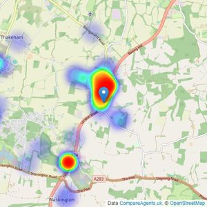 Cubitt & West - Ashington listings heatmap