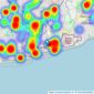 Cubitt & West - Bognor Regis listings heatmap