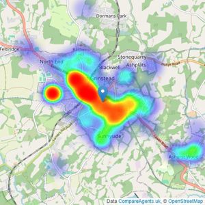 Cubitt & West - East Grinstead listings heatmap