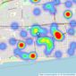 Cubitt & West - Goring-By-Sea listings heatmap