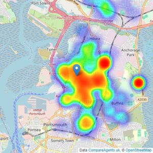 Cubitt & West - Portsmouth listings heatmap